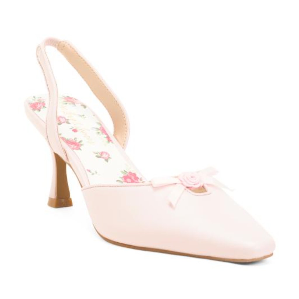 For Love & Lemons Leather Suzette Heels